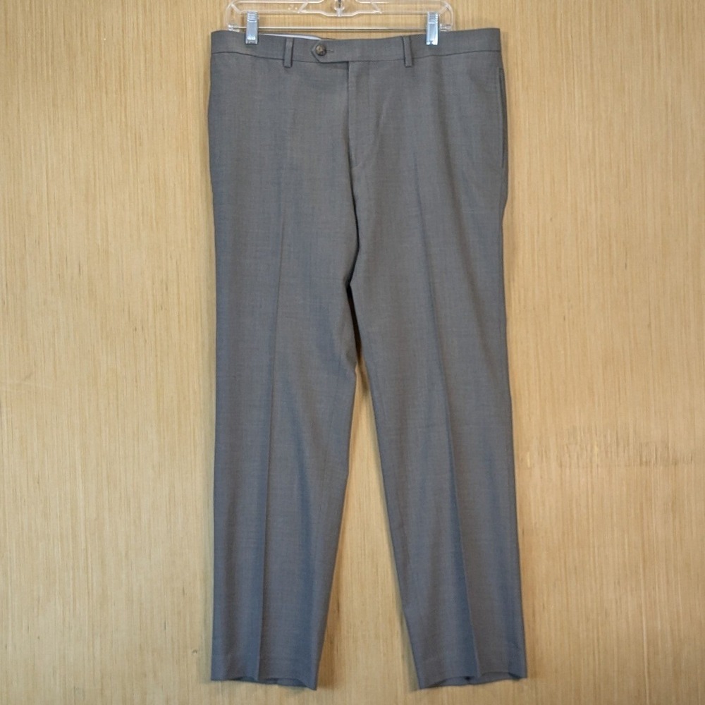 Ralph Ralph Lauren Mens Gray Flat Front Dress Pants 33x 30 Stretch Slacks